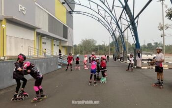 Puluhan atlet sepatu roda Banjarbaru menjalani Pelatkot untuk hadapi Kejurprov Kalsel 2026. (Dok: Narasi Publik)