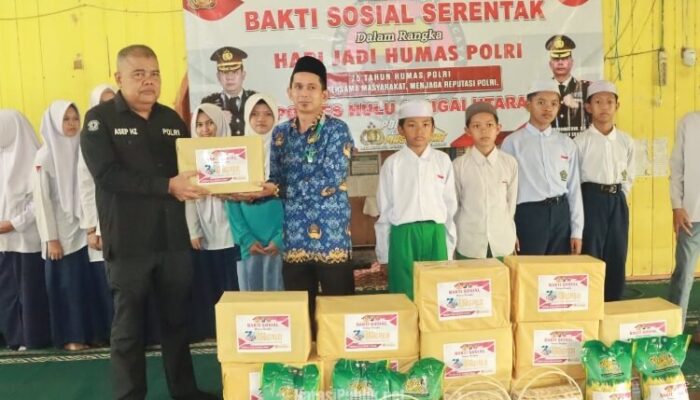 HUT ke-75 Humas Polri, Polres HSU Berbagi di Panti Asuhan Nurul Fajrin