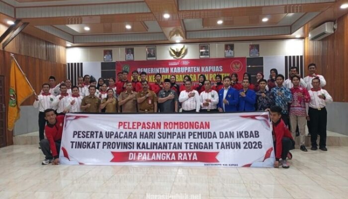 Wabup Kapuas Lepas 52 Peserta Sumpah Pemuda dan IKBAB 2026 tingkat Provinsi Kalteng