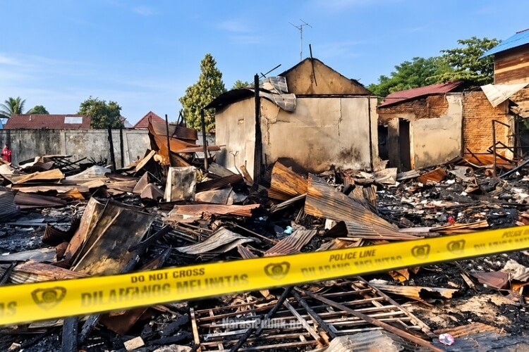 Belasan rumah di Gang Kasturi, Simpang Empat, Tanah Bumbu ludes terbakar. (Dok: Istimewa)